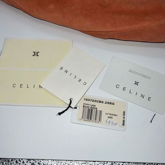 Celine RARE Dimitri Large Suede Satchel in Burnt Ochre - Picture 14 of 16